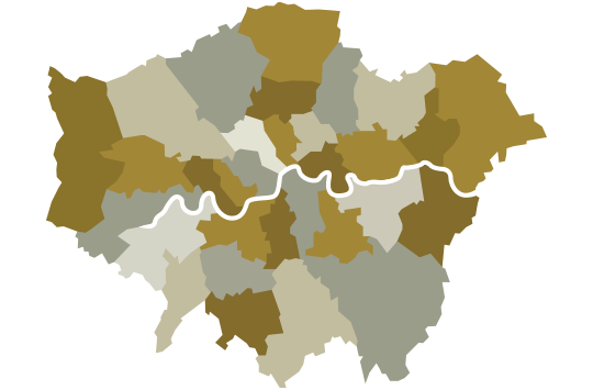 Map of London boroughs